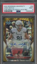 2022 Bowman University Chrome Gold Lava Refractor Josh Whyle RC AUTO /50 PSA 9