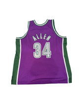 Ray Allen Milwaukee Bucks Signed Purple Mitchell & Ness 2000-01 Authentic Jersey