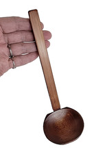Hand Carved Japanese Wooden Ramen Soup Spoon Ladle - 8" Long