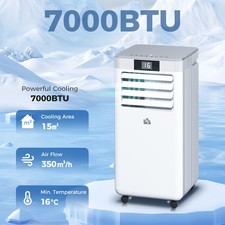 7000 BTU Mobile Air Conditioner Portable AC Unit w/ RC, for Bedroom, White