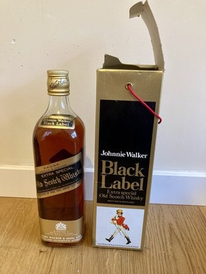 Johnny Walker Black Label / Flasche mit Karton / 1970er Jahre