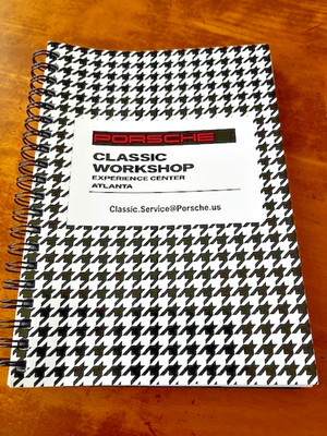 Porsche Blank Spiral Notebook from Classic Workshop Experience Center 7x 5x 3/8''