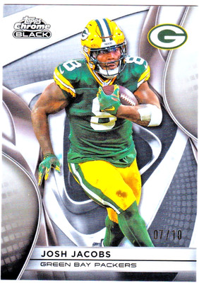 2025 Topps Chrome Black White Refractor 7/10 Josh Jacobs #39