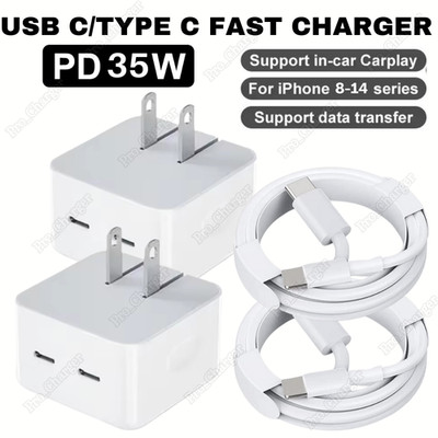 Fast Charger PD Cable For iPhone 14 13 12 11 XR X 35W USB C Type C Power Adapter