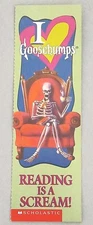 Goosebumps Bookmark "Reading Is A Scream!" 7.5" x 2.5" Green Skeleton