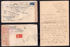 SOUTH AFRICA 1944 Censored Cover Letter to APO 466 USA India, Help Russia Label