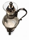 Victorian Silverplate Mounted Glass Claret Jug Pitcher w/ Detachable Stand — photo 1