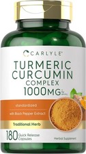 Turmeric Curcumin with Black Pepper 1000Mg 180 Capsules Turmeric Complex Supplem