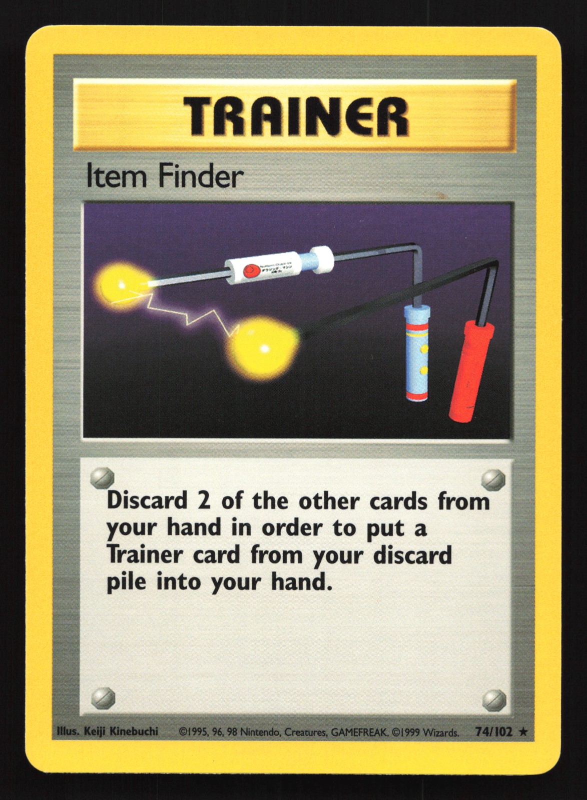 Item Finder 74/102 Base Set Rare Pokemon Card