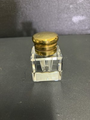Vintage Montblanc Crystal Inkwell 19100 Desk Set Hand Cut Made In
