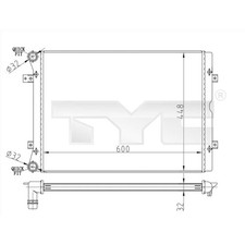 Wasserkühler mechanisch gefügt für VW Sharan 7M8 7M9 7M6 1.9 TDI 2.0