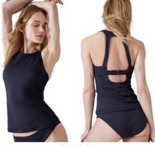 Athleta NWT 36B/C BLACK Maldives High Neck Tankini Top Swim 405829 M 36C