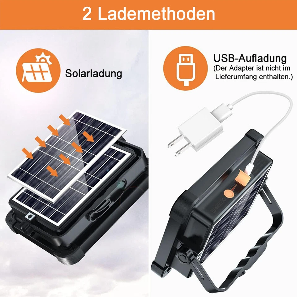 100W COB LED Akku Strahler Arbeitsleuchte Baustrahler Handlampe Flutlicht - Bild 3 von 4