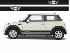 2 fasce adesive strisce laterali mini cooper stripes fiancate stickers nere C1