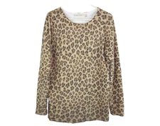 Soft Surroundings women's size M Cheetah Print Fuzzy Soft Sweater