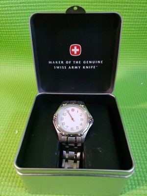 Men's SWISS ARMY Brand Quartz 100M Stainless Steel Watch  
