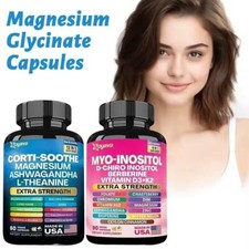 Cortisol & Myo-Inositol All-in-One Supplement Magnesium AshwagandhaL-Theanine