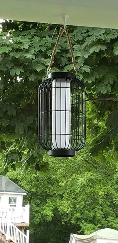 Large Solar Powered Lantern Outdoor Heavy Duty Metal Hanging Lights