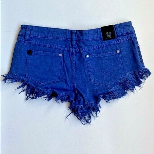 INSIGHT Denim BLUE Jean DIPPER SHORTS Cut-Outs DISTRESS ( 25 ) - Picture 4 of 5