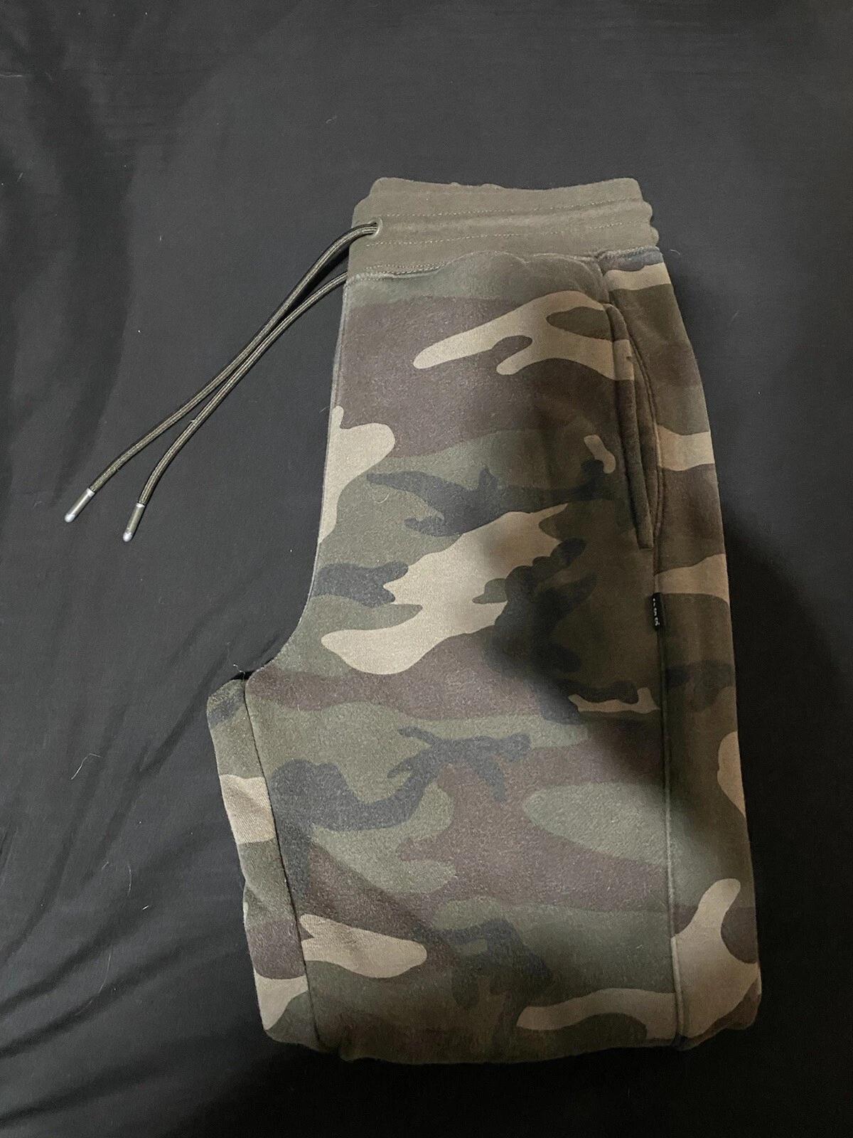 CSG Pants Mens Medium Green Camo Jogger Drawstring Stretch Ankle Cuffs Ripstop