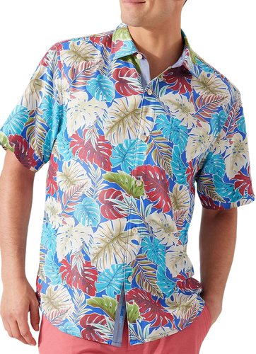 $148 Tommy Bahama 3XLT Coconut Point IslandZone Button Selvedge CAMP Mosaic NWT
