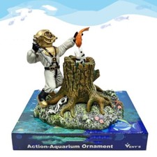 Air Driven Undersea DIVER EEL Ornament Aquarium Tank Fish Decoration Gray