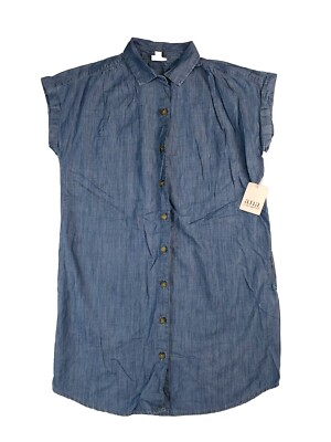 A.N.A Women's Denim Button Down Midi Dress Medium Wash Blue Size XS New With Tag