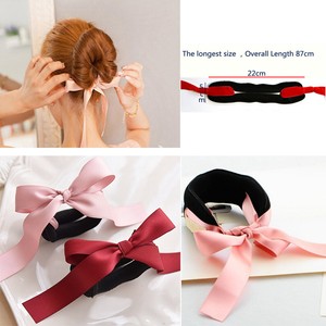 Top Quality Bow Hair Accessories Silk Hairbands Quick Messy Donut