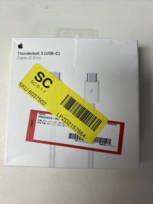 Genuine Apple Thunderbolt 3 USB-C Cable 0.8 m - MQ4H2AM/A (A1896) Open Box