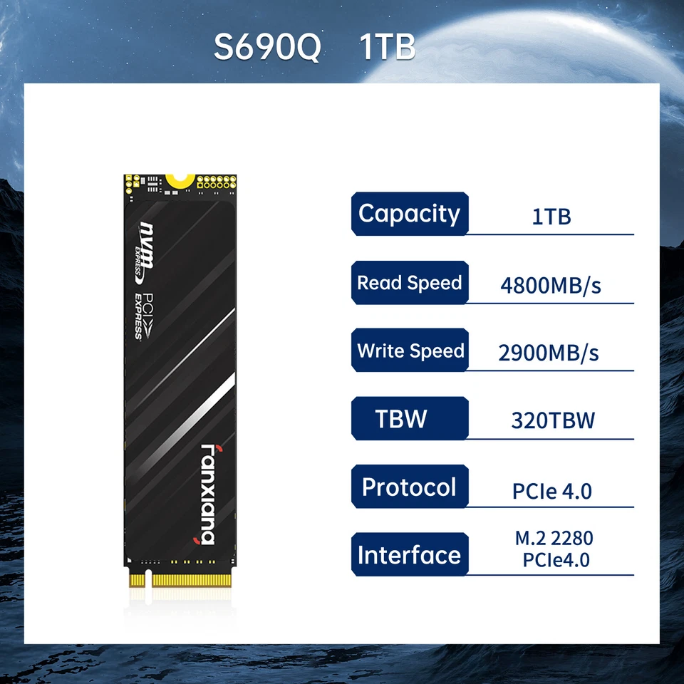 Fanxiang 1TB 2TB 4TB Gaming SSD für PS5 PCIe Gen 4.0 M.2 NVMe Interne Festplatte
