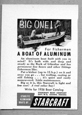 1956 Print Ad Starcraft Boat of Aluminum for Fishermen Goshen,IN