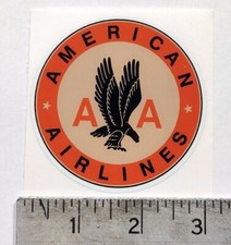 Vintage American Airlines orange sticker decal 3" diameter