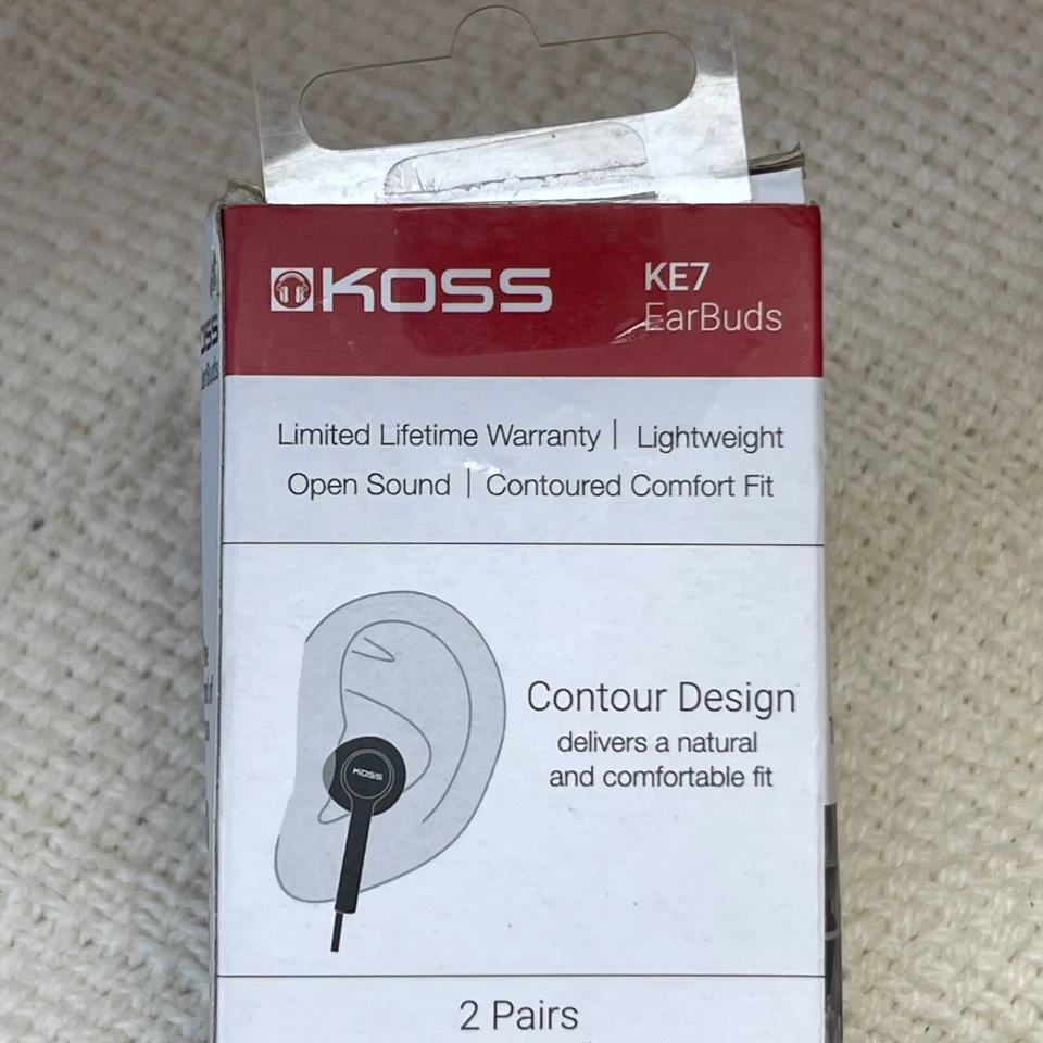 Par de auriculares Koss ligeros con diseño de contorno negro y par blanco sonido superior Foto 4 de 4