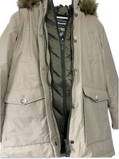 Schott Sylvanie Down Jacket Beige Size Xl Zip Out Padded Liner Double Hood Warm