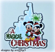 DISNEY XMAS scrapbook premade paper piecing page diecut piece ART CARD WOLFFEY5