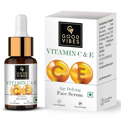 1PC, Good Vibes Vitamin C & Vitamin E Age Defying Serum, 10 ml (FREE SHIPPING)