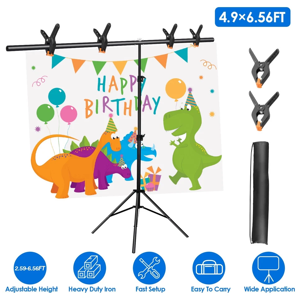Photo Studio Backdrop Support System, 6.5FT High Adjustable Background Stand - Image 4 of 4
