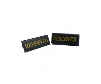 MILETA Table Signs with RESERVED in Gold ideal for Restaurant/Hotel/event (PACK OF 5)