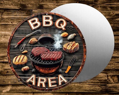 BBQ AREA BAR B QUE COOK OUT  Round  Sign    Wreaths Crafts & miniatures Projects