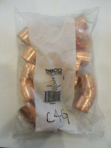 **LOT of 10 ** 1" Copper Fitting 45 Elbow Nibco 1-1/8" OD C4G C x C