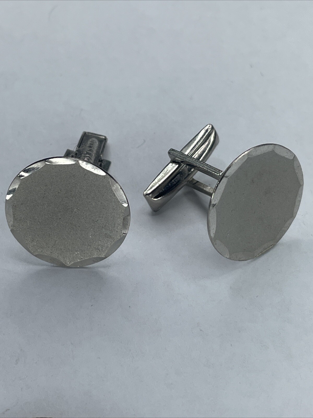 VTG Solid Sterling Disc Cuff links - image 1