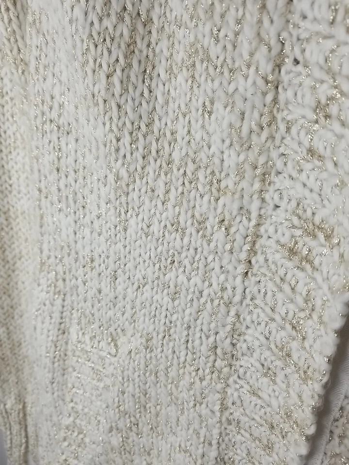 BCBG Girls Mid Length Cardigan Sparkle Cable Knit Sz Small - Image 2 of 4