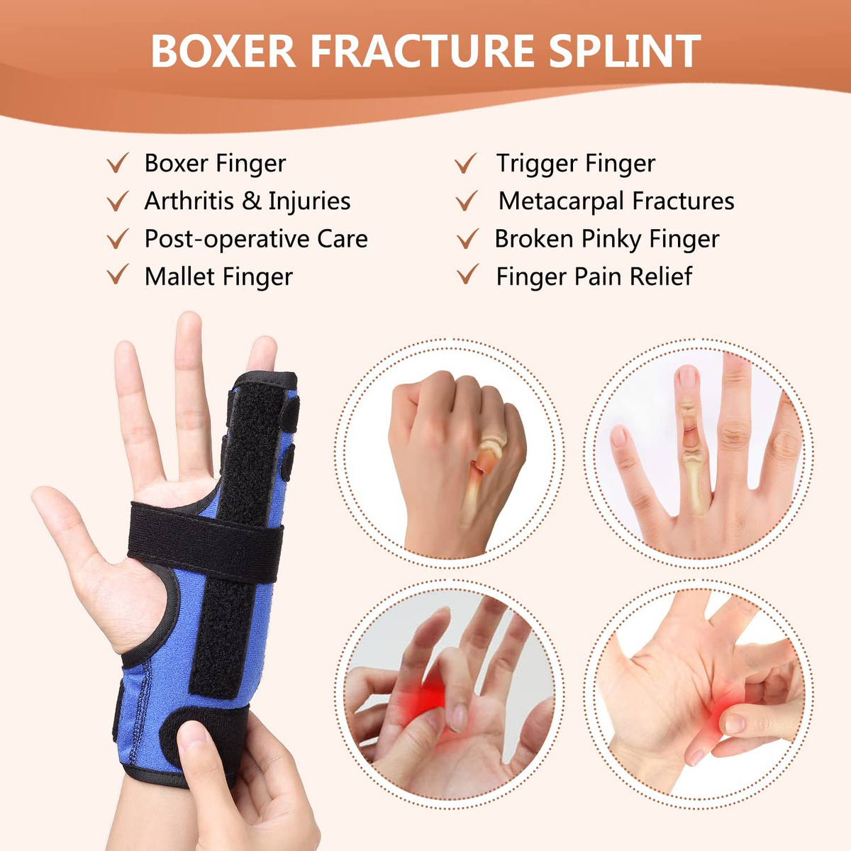 Actesso Tutore Dito Stecca in Neoprene - Supporto e Sollievo per Indice, Medio, Anulare e