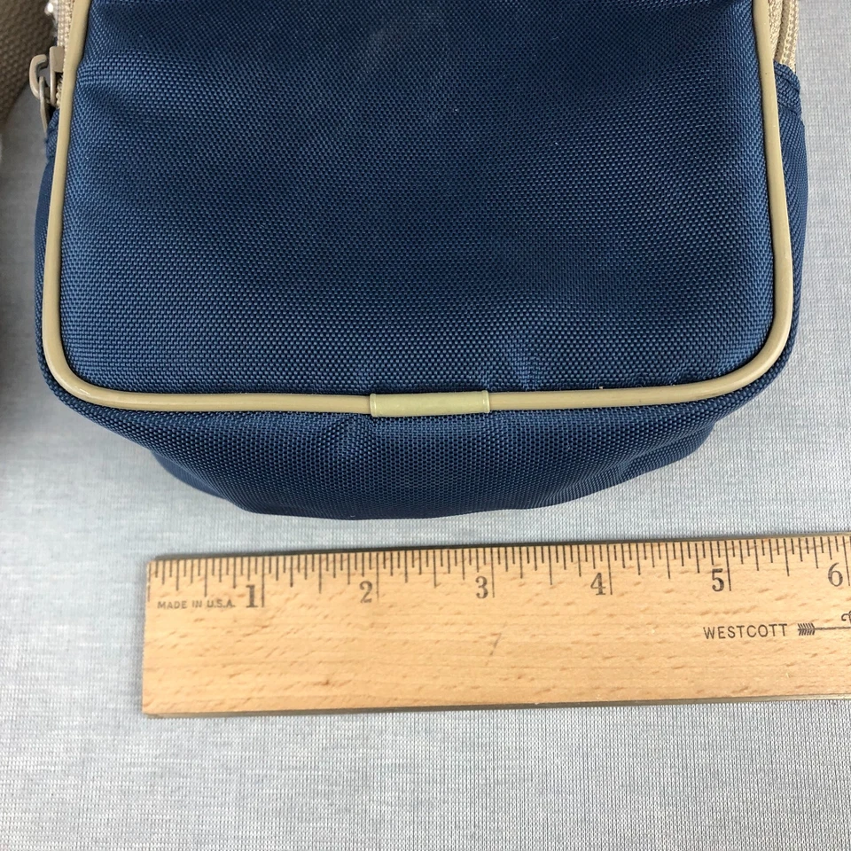 Bolso Bandolera Sun Valley o Cinturón Lazo Acolchado Cámara De Colección Azul Tostado Correa Cremallera Foto 2 de 4