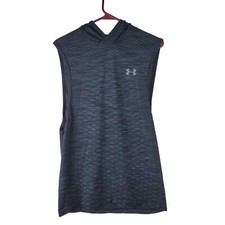 Under Armour Hoodie Tank Top Womens Medium Gray Heatgear Fitted Athleisure