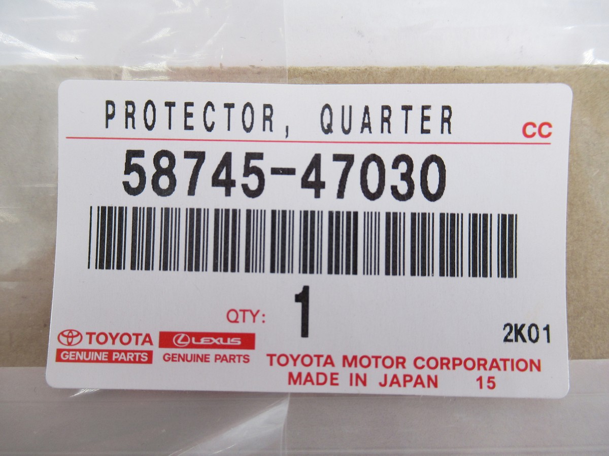 Genuine OEM Toyota 58745-47030 RH Rear Quarter Protector Film 2016