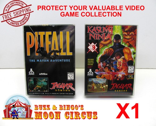 Dr. Retro Clear Plastic Protective Box Sleeves For Atari Jaguar Game Cartridges – 10 Pack