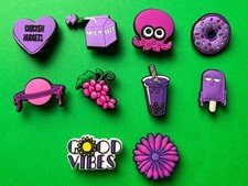 Chic Purple Shoe Charms for Crocs Set - Trendy Shoe Accessories LOT