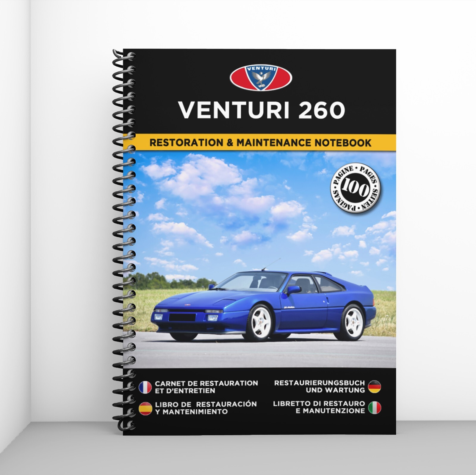 Carnet de restauration VENTURI 260 pour organiser l'entretien de votre youngtimer au garage