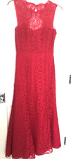 Red Dessy Collection M Vivian Diamond Modest Lace Lined Homecoming Long Dress
